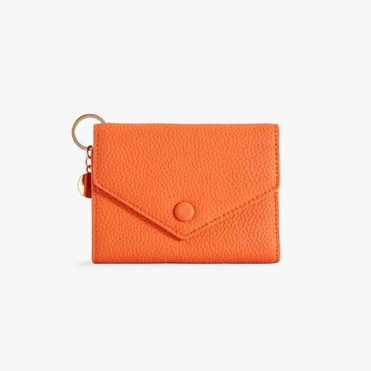 キーチェーン付き三つ折りレザーウォレット Retro Orange｜Nokira