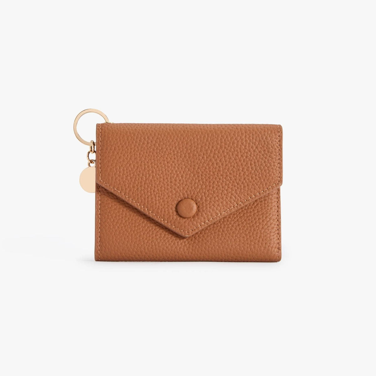 キーチェーン付き三つ折りレザーウォレット Brownish Orange｜Nokira