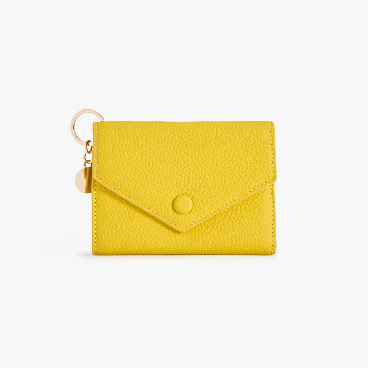 キーチェーン付き三つ折りレザーウォレット Energy Yellow｜Nokira