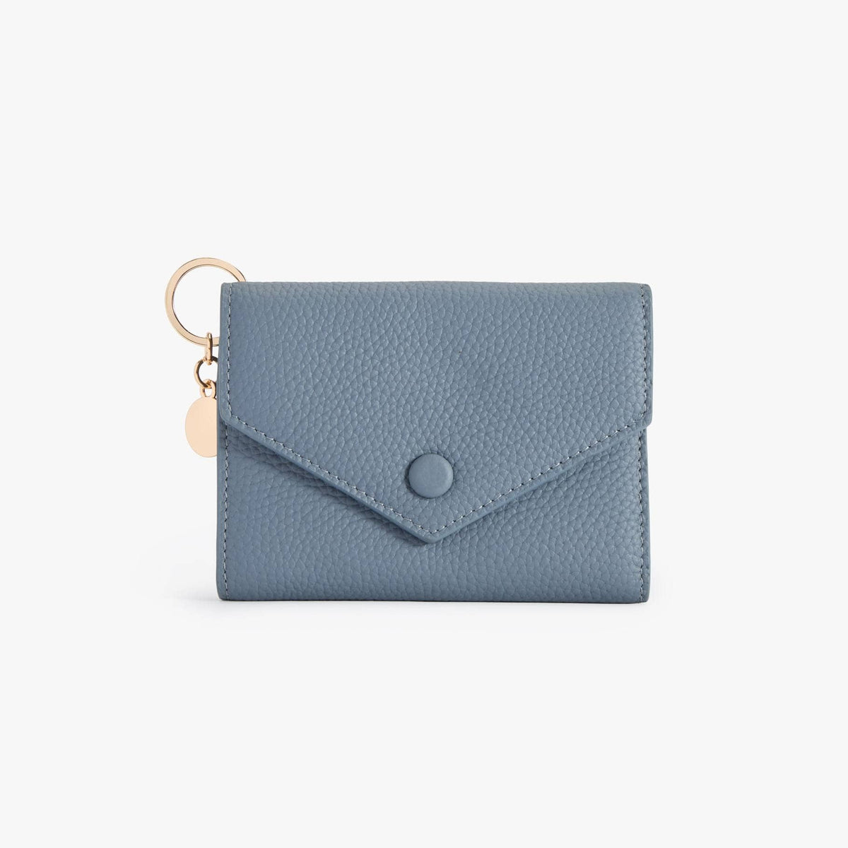 キーチェーン付き三つ折りレザーウォレット Slate Blue｜Nokira