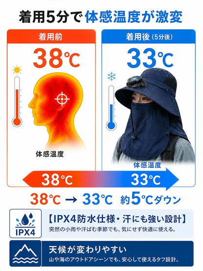 Nokira Cool Hat｜ファン付きUVカットハット